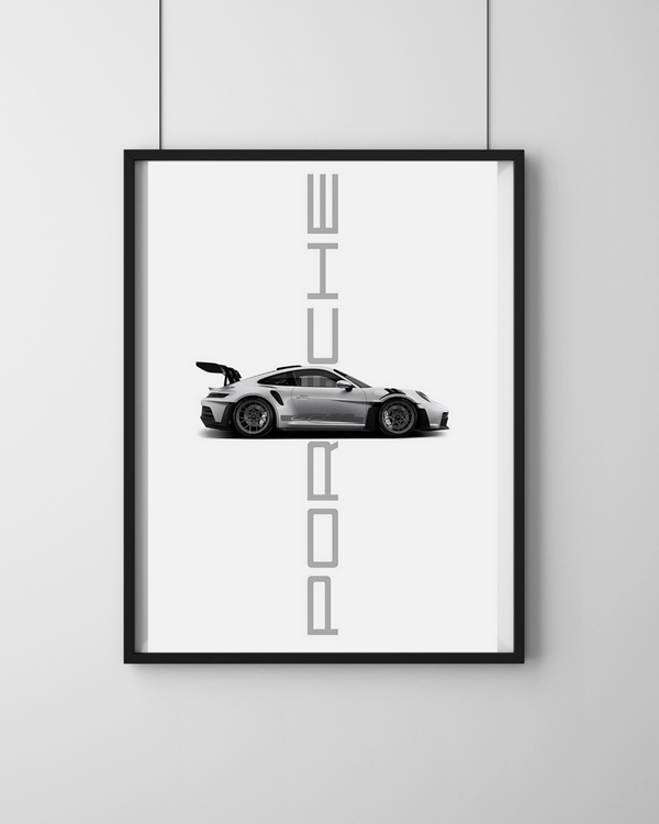 Porsche 911 GT3 RS Minimal Poster | Luxury Car Wall Art | Office Decor