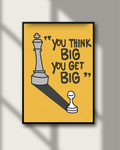 Think Big Chess Quote Poster | Motivational Wall Art for Room
