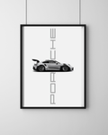 Porsche 911 GT3 RS Minimal Poster | Luxury Car Wall Art | Office Decor