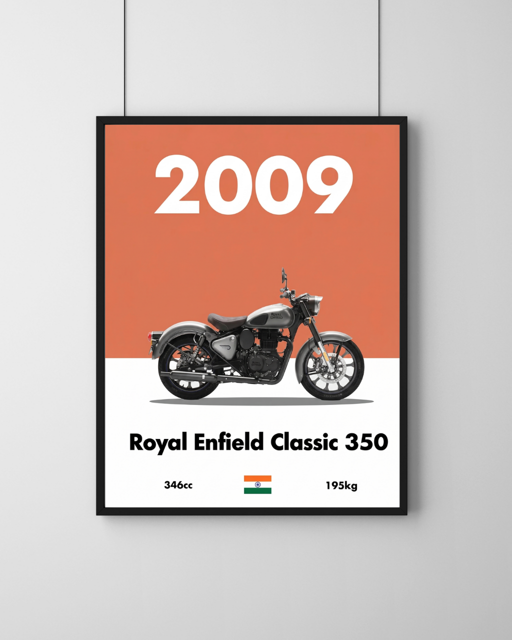 Royal Enfield Classic 350 Poster | Biker Wall Art | Bedroom Decor
