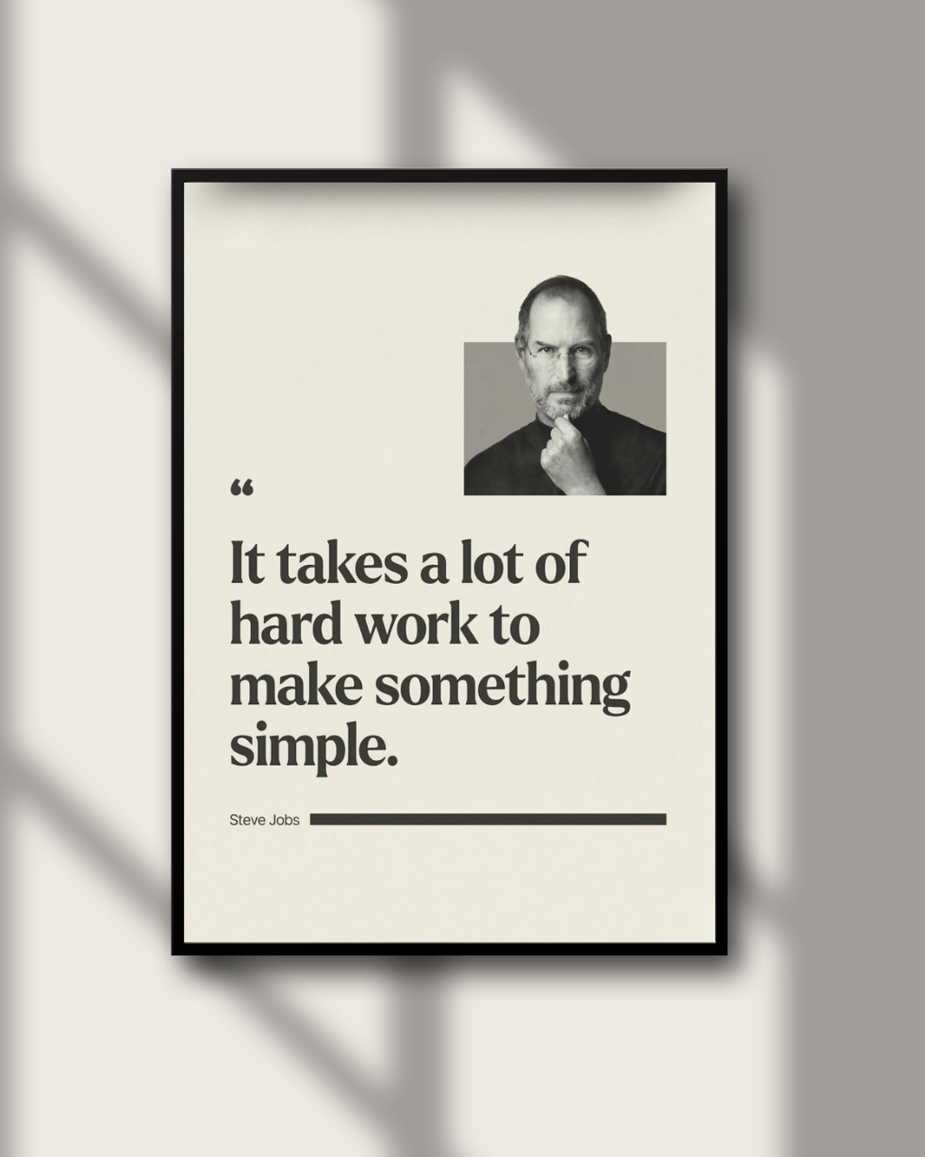 Steve Jobs Hard Work Quote Poster | Minimalist Design Wall Art