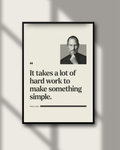 Steve Jobs Hard Work Quote Poster | Minimalist Design Wall Art