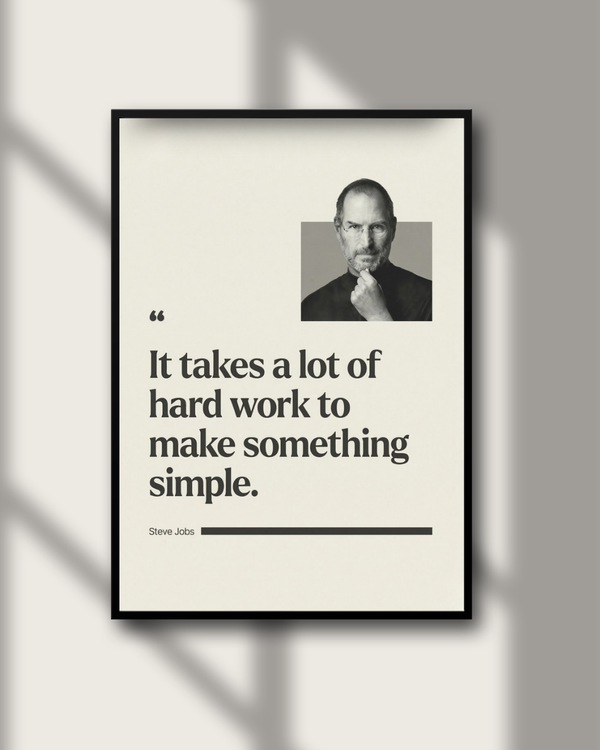 Steve Jobs Hard Work Quote Poster | Minimalist Design Wall Art