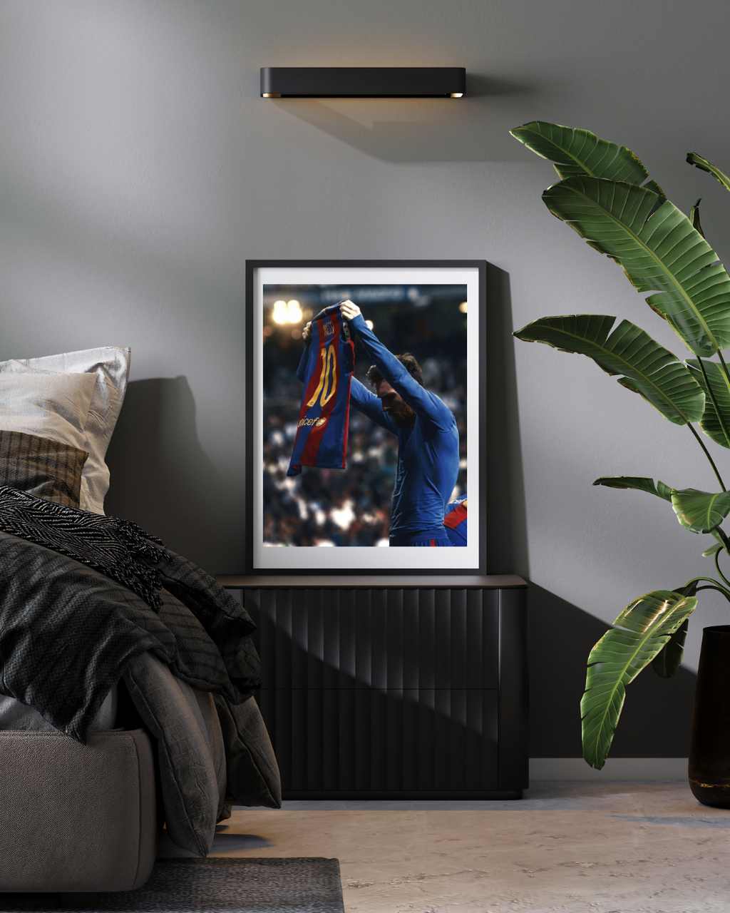 Lionel Messi Iconic Jersey Celebration Poster | Football Fan Wall Decor