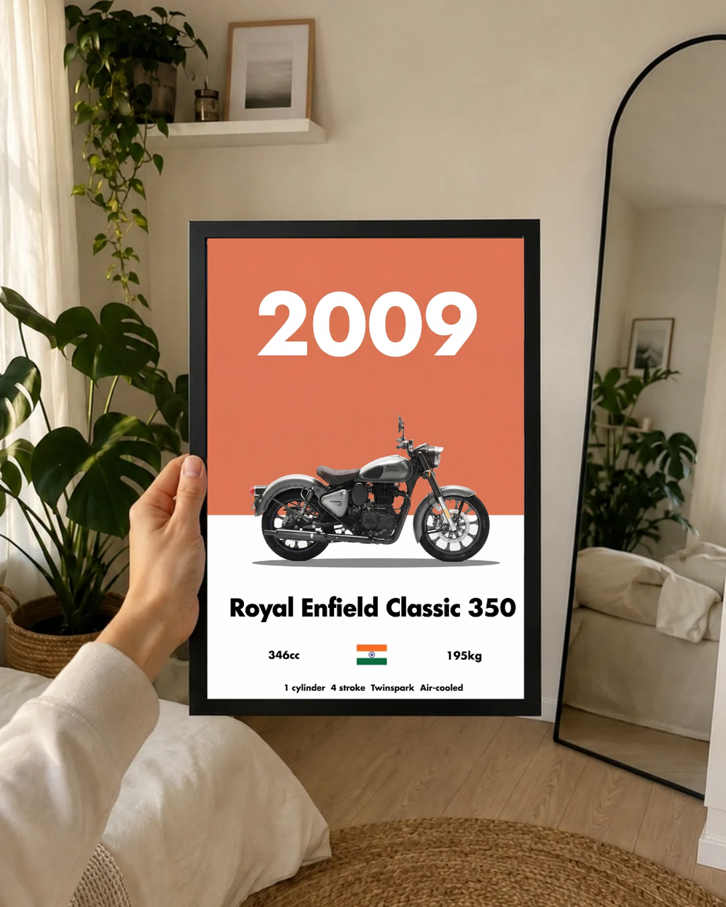 Royal Enfield Classic 350 Poster | Biker Wall Art | Bedroom Decor