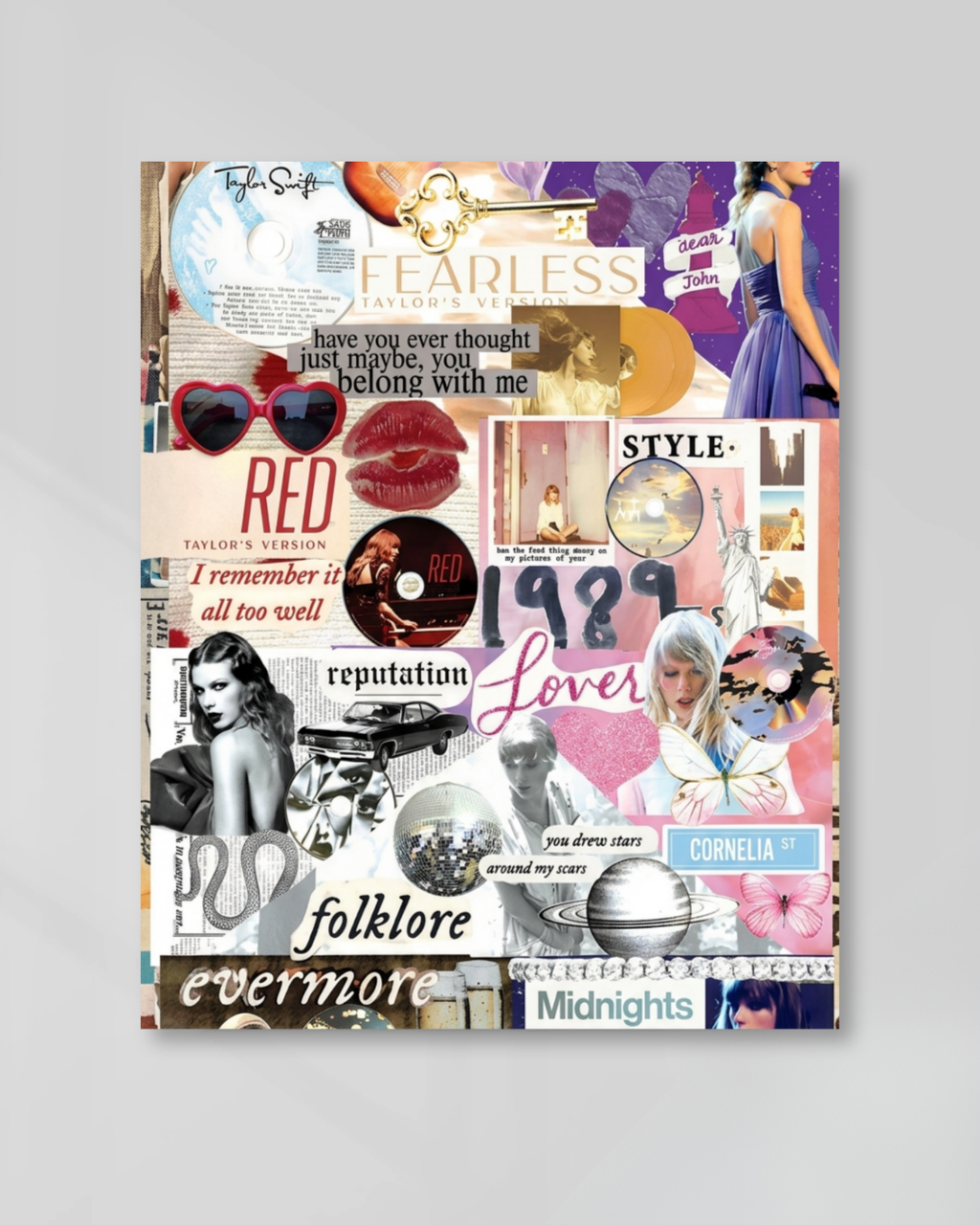 Taylor Swift All Eras Aesthetic Poster | Swiftie Wall Art for Room