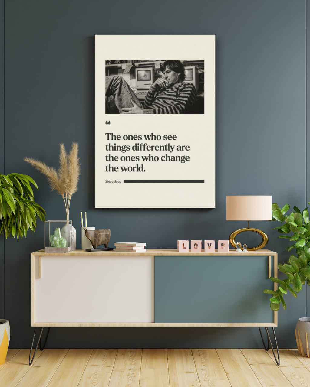 Steve Jobs Change The World Quote Poster | Vintage Tech Wall Art