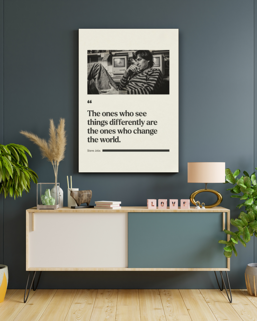Steve Jobs Change The World Quote Poster | Vintage Tech Wall Art