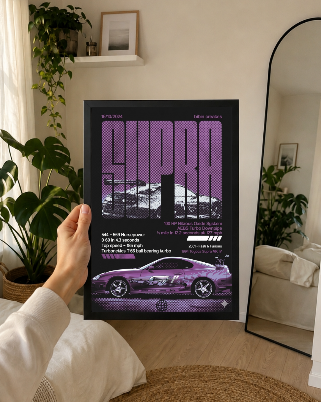 Toyota Supra MK4 JDM Poster | Retro Tuner Wall Art | Boys Room Decor