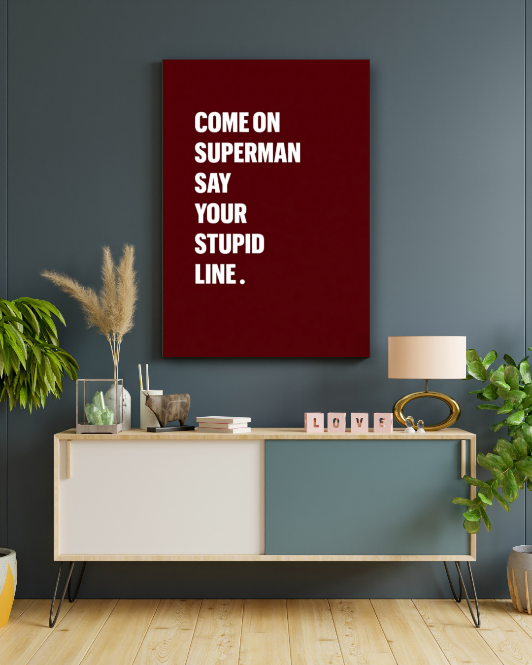 Batman Superman Stupid Line Quote | DC Movie Poster | Gaming Room Decor
