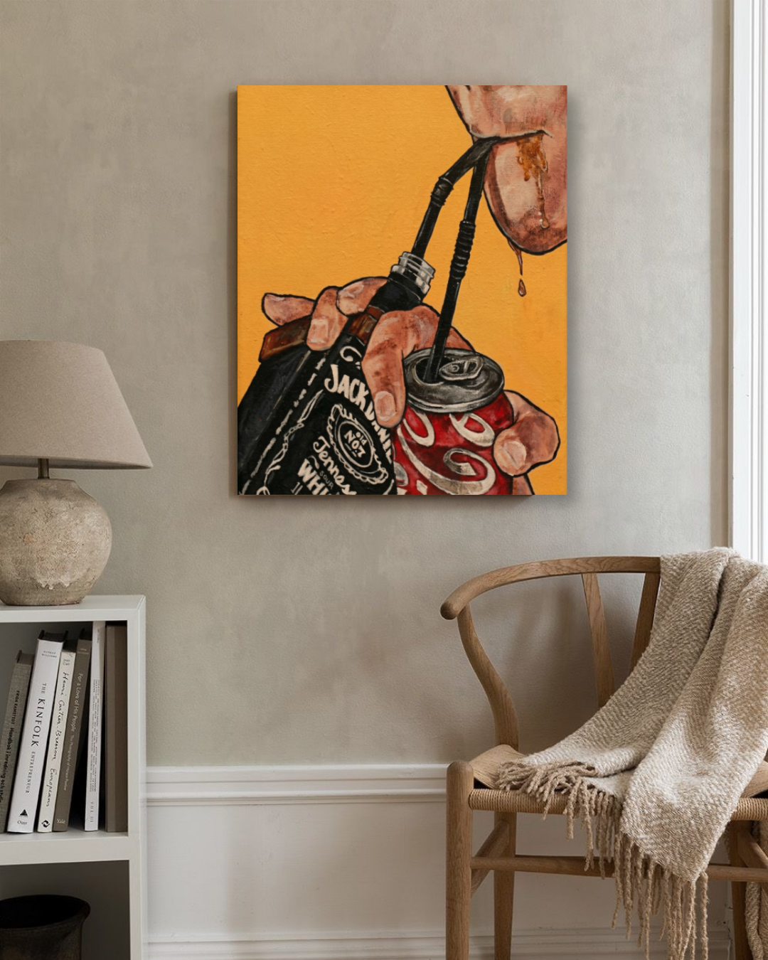 Jack Daniels Whiskey & Coke Painting Art Poster | Bar Wall Decor