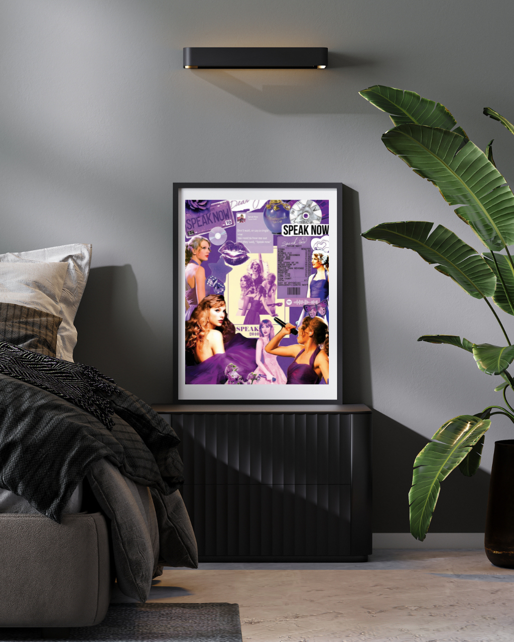 Taylor Swift Speak Now Collage Poster | Purple Aesthetic Wall Art