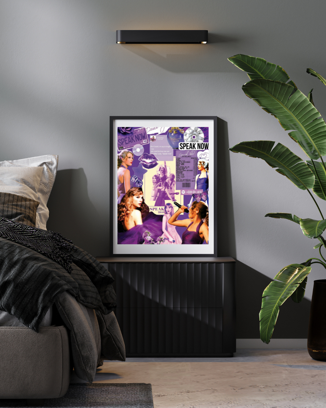 Taylor Swift Speak Now Collage Poster | Purple Aesthetic Wall Art