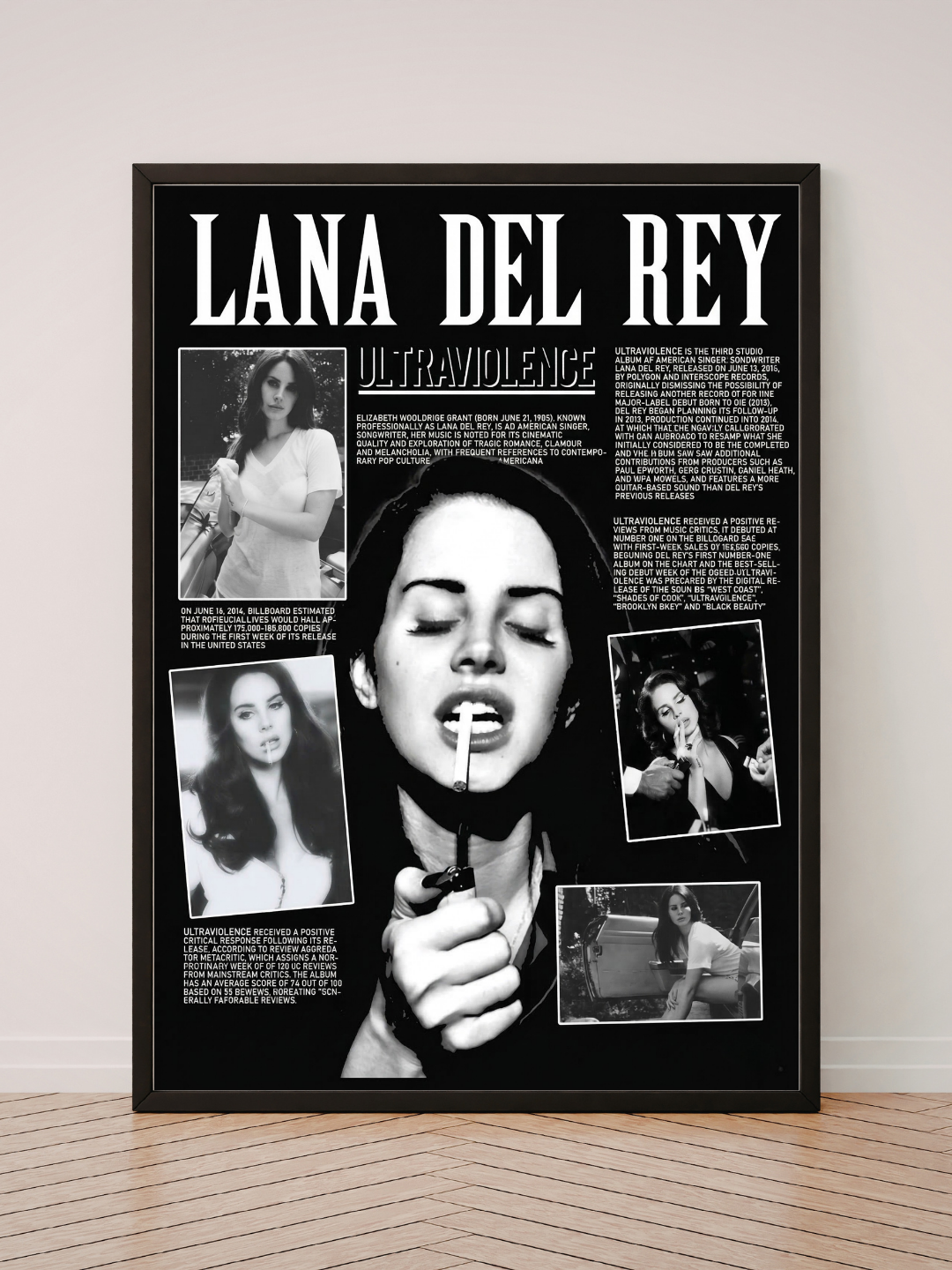 Lana Del Rey Ultraviolence Poster | Vintage Zine Music Wall Art