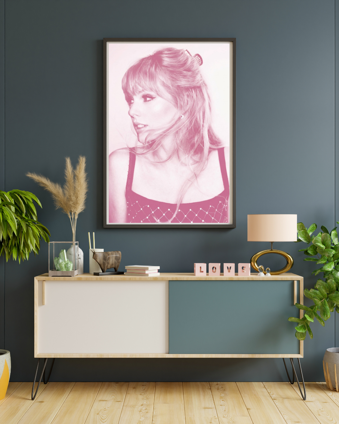 Taylor Swift Pink Portrait Poster | Pop Icon Aesthetic Wall Art