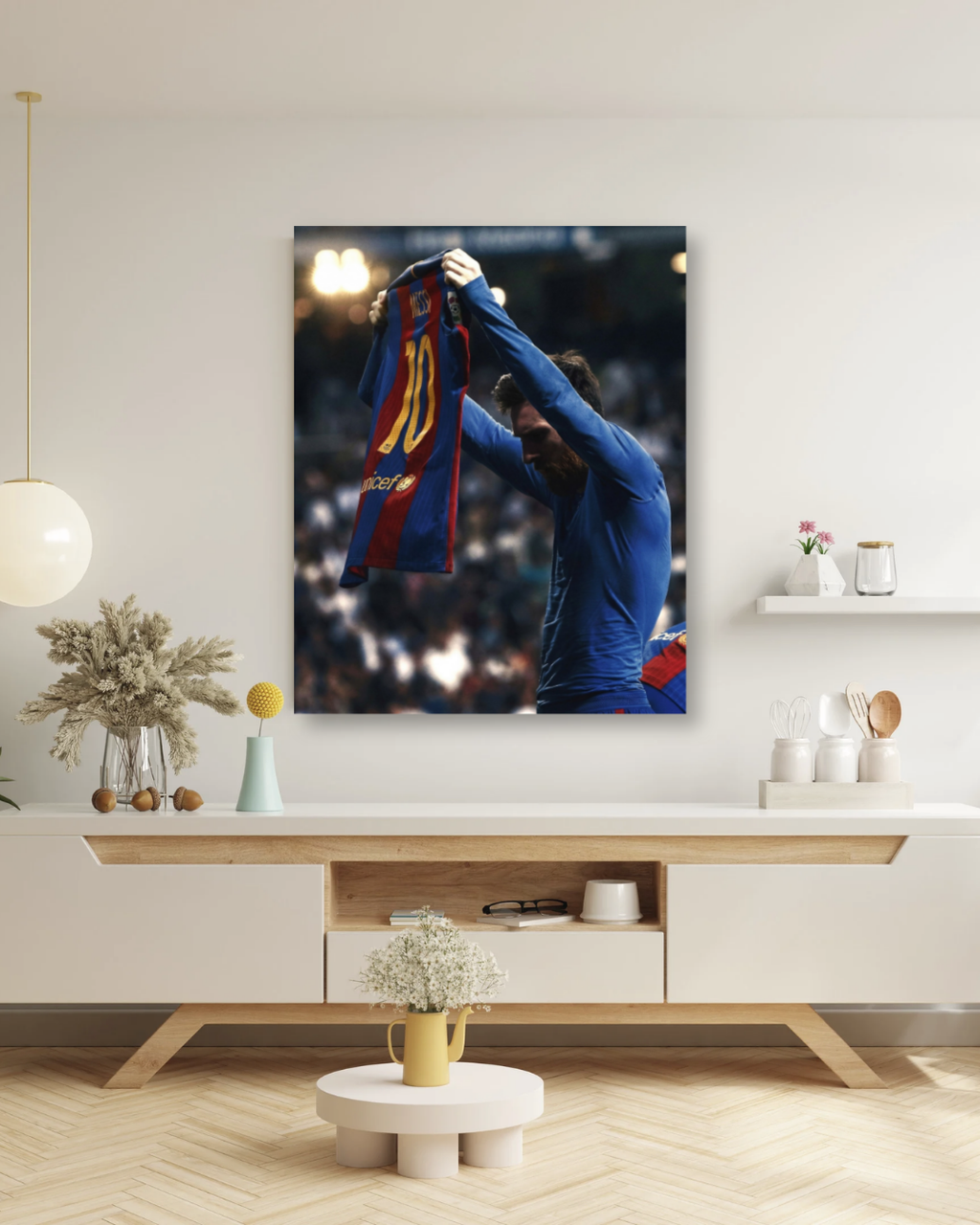 Lionel Messi Iconic Jersey Celebration Poster | Football Fan Wall Decor
