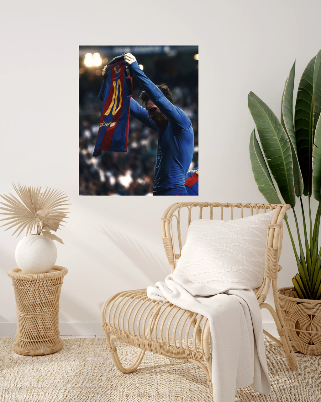 Lionel Messi Iconic Jersey Celebration Poster | Football Fan Wall Decor