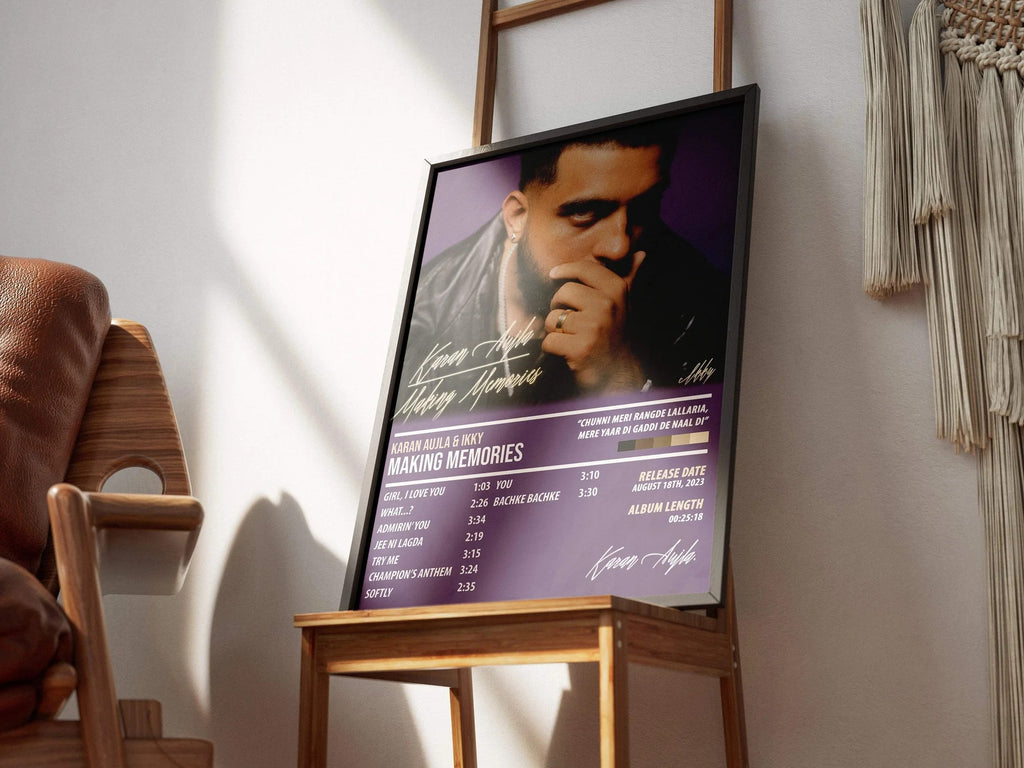 Karan Aujla Making Memories Poster | Aesthetic Purple Album Wall Art
