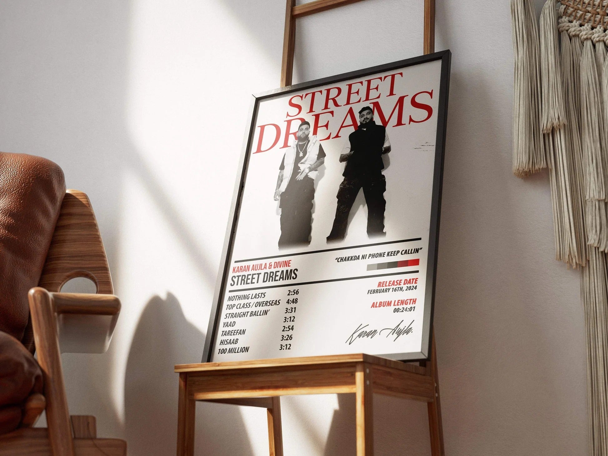 Karan Aujla & Divine Street Dreams Poster | Indo-Canadian Hip-Hop Wall Art