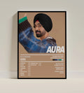 Diljit Dosanjh Aura Tracklist Poster | Punjabi Pop Wall Art for Room