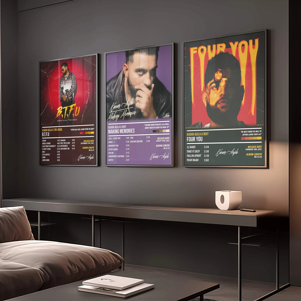 Karan Aujla Making Memories Poster | Aesthetic Purple Album Wall Art