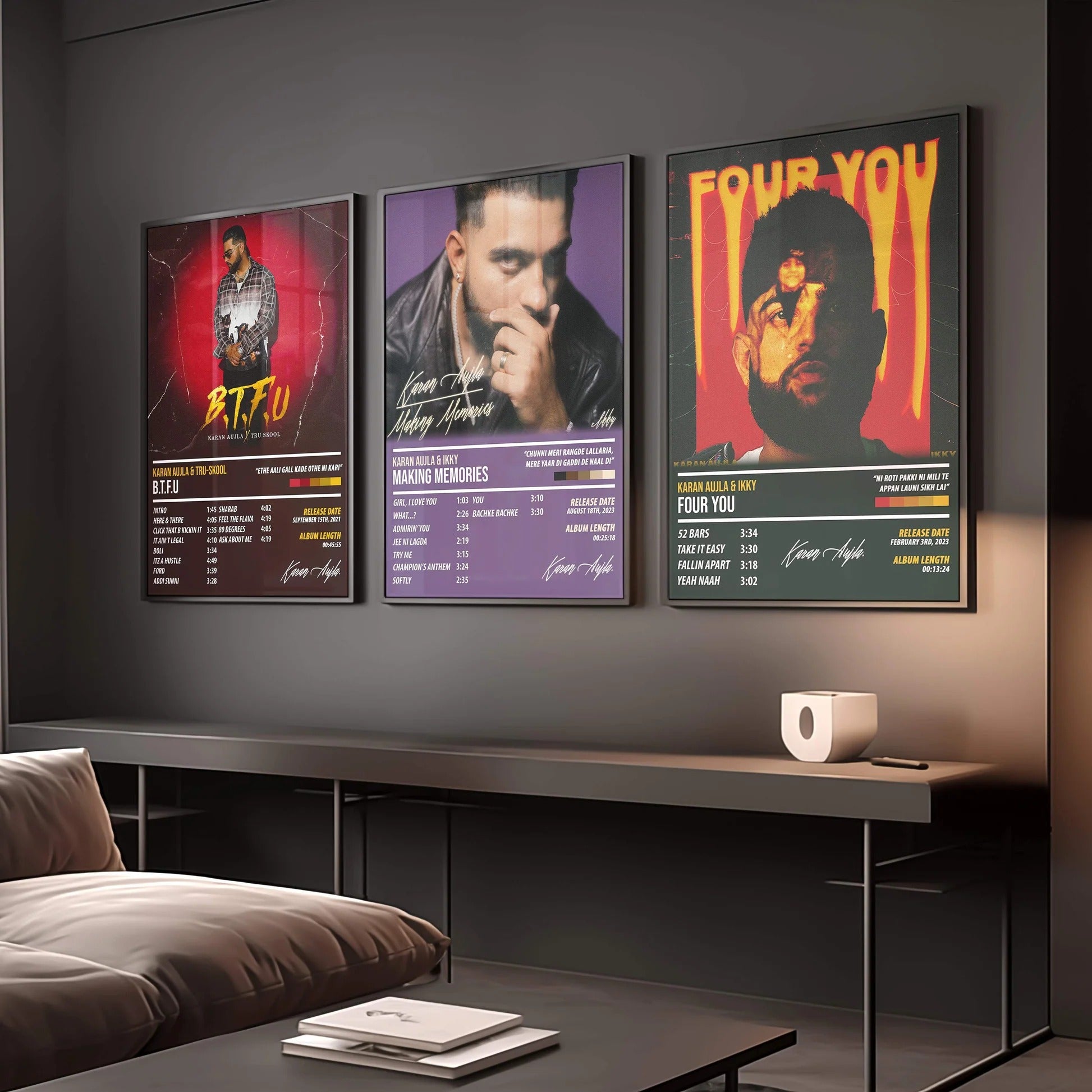 Karan Aujla Making Memories Poster | Aesthetic Purple Album Wall Art